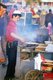 China: Kebab vendor with sheep's hearts on the grill, Khotan, Xinjiang Province